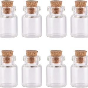 Glass Cork Bottles 20pcs Clear Glass Empty Wishing Bottle Jewelry Bead Containers for DIY Crafts Wedding Gifts Party Favors,2.2x1.5cm-0