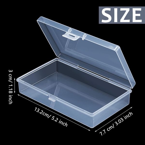 SATINIOR 12 Pack Clear Plastic Beads Storage Containers Box with Hinged Lid for Beads and More (5.2 x 3.03 x 1.18 Inch)-1