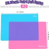 LEOBRO Silicone Mat for Resin Molds, 2 PCS 15.7" x 11.7" Playdough Mat, Silicone Mats for Crafts, Jewelry Resin Molds Mats, for Resin, Clay, Paint, Blue & Rose Red-1