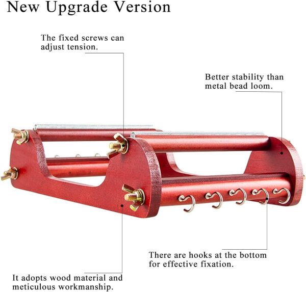 hobbyworker The Wooden Bead Loom Kit with Tweezer and 3 Bags Seed Beads for Jewelry Making Tool,Make Bracelets Necklaces Keychains and Belts-1