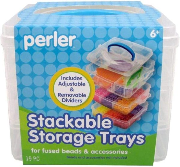 Perler Bead Large Organizer Stackable Storage Container Bead Trays, 3pc.-3
