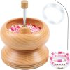 Seed Bead Spinner for Jewelry Making Kit - Clay Bead Spinner with Big Eye Beading Needle & 3 Meter Wire - Necklace Bracelet Maker Wooden - Birthday Anniversary Decorations Christmas Gifts - Pinewood jewelry box