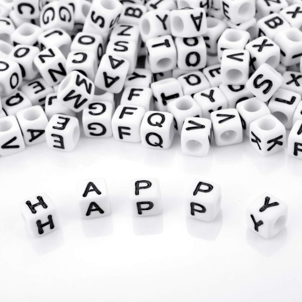 Augshy 700PCS White Letter Beads Alphabet Beads for Making DIY (6mm)-4