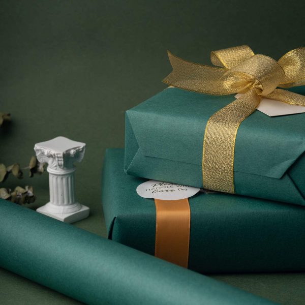 RUSPEPA 30"x 393"(32.8') Dark Green Kraft Wrapping Paper Large Jumbo Roll, Recyclable Green Art Gift Wrap Paper for Christmas Gift Wrapping, Table Covering, Art & Craft Supplies, Bouquet Flower, 80GSM-2