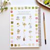 Flowers Watercolor Workbook by Emily Lex Studio, 12 Beginner Friendly Sketched Illustrations, Lay Flat Spiral Pages, 6.5 x 9 inch, 120lb Watercolor Paper-1