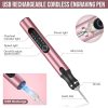 Electric Engraving Pen with 37 Bits, USB Rechargeable Cordless Engraving Machine, Portable DIY Rotary Engraver for Jewelry Wood Glass Stone Carving (Rose red)-1