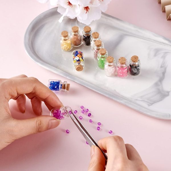 Glass Cork Bottles 20pcs Clear Glass Empty Wishing Bottle Jewelry Bead Containers for DIY Crafts Wedding Gifts Party Favors,2.2x1.5cm-2