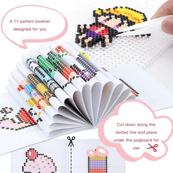 QUEFE Fuse Beads Kit 15000 Pcs 72 Colors 5mm Beads Craft Kit Including Pegboard, Melting Beads, Ironing Paper, Tweezers & Colorful Hooks, Christmas Home School Arts and Crafts Supplies for Girls-3