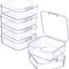 6 Pieces Mini Plastic Clear Beads Storage Containers Box for Collecting Small Items, Beads, Jewelry, Business Cards, Game Pieces, Crafts (2.13 x 2.13 x 0.79 Inch)-0