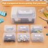 Mathtoxyz Small Bead Organizers and Storage, Clear Storage Containers Rectangle Bead Holder Plastic Cases Transparent Boxes for Nail DIY Craft Making Jewelry Battery Screw-4
