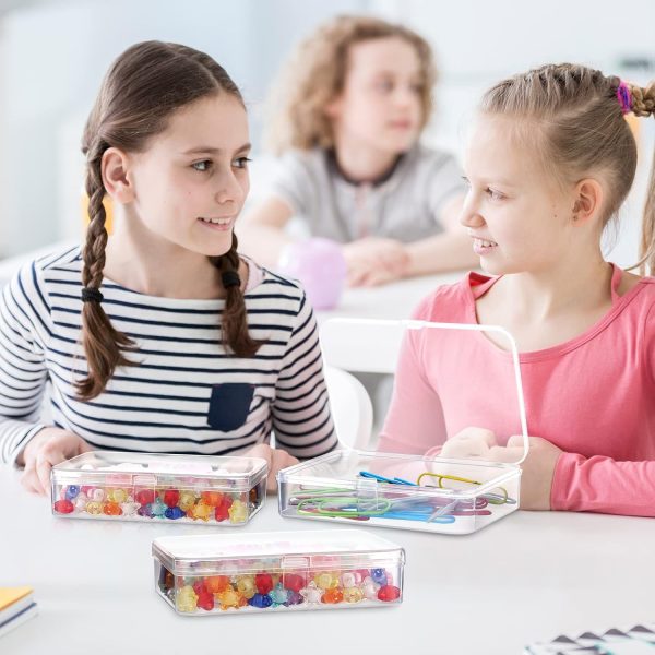 Tuanse 30 Pcs Clear Plastic Beads Storage Containers Box with Lids Multiple Sizes Storage Square Containers for Jewelry Beads Craft Supplies(4.1 x 3 x 1 Inch)-4