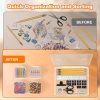 2 Pack 60 Pcs Bead Organizer Box, Clear Plastic Storage Containers Features Hinged Lid and Labels, Craft Storage Box for Jewelry, Diamonds, Clay Beads, Bracelets, Screws, Seeds, Small Parts-3