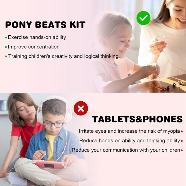 Dowsabel Bracelet Making Kit, Beads for Bracelets Making Pony, Kandi, Polymer Clay, Smile Face & Letter Beads for Jewelry Making, DIY Arts and Crafts Gifts Toys for Girls Age 6-12-4