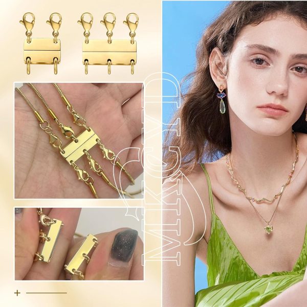 Multi Necklace Layering Clasps Strong Magnetic Clasp, Gold Necklace Separator for Layering, Multiple Jewelry Closures for Layered Look-4