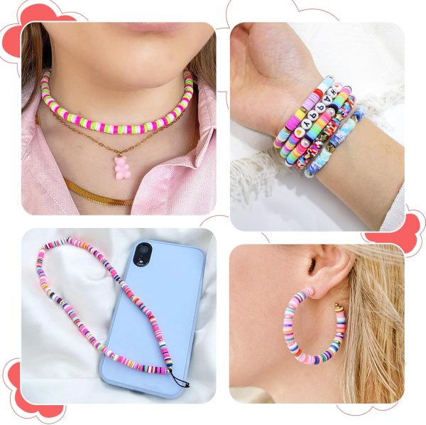 Redtwo 30000 Pcs Clay Beads Bracelet Making Kit, 9 Boxes 192 Colors Friendship Bracelet Kit Flat Polymer Clay Beads for Jewelry Making, Crafts Gift for Girls Ages 6-12-3