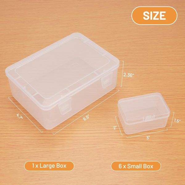 Mathtoxyz Small Bead Organizers and Storage, Clear Storage Containers Rectangle Bead Holder Plastic Cases Transparent Boxes for Nail DIY Craft Making Jewelry Battery Screw-3