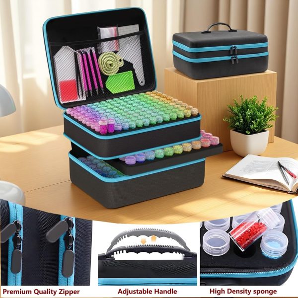 GZWENHAN 246 Slots Diamond Painting Storage Container, Diamond Painting Accessory kit, Diamond Art Accessories and Jewelry Craftsmanship Beads Storage Box, (Blue)-1