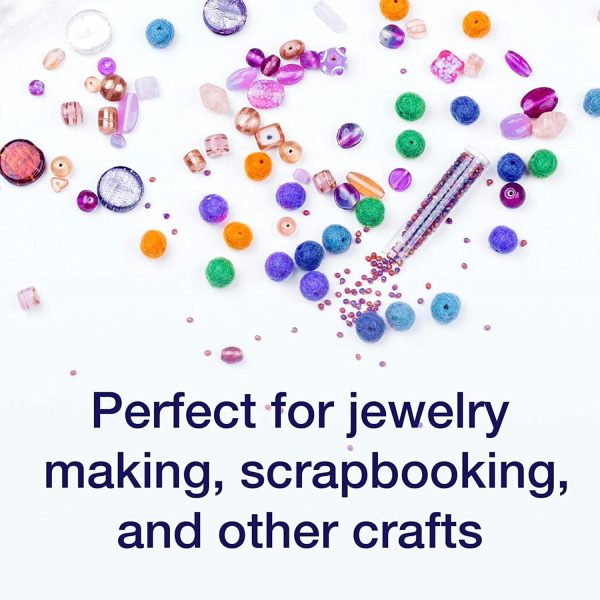 Elizabeth Ward Bead Storage Solutions Plastic Storage Tray and Bead Organizer with 78 Containers of Various Sizes, Tray, and Lid for Beads, Clear-2