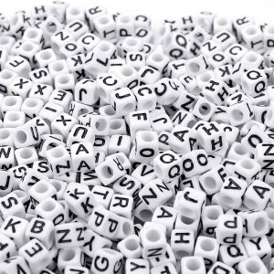 Augshy 700PCS White Letter Beads Alphabet Beads for Making DIY (6mm)-0