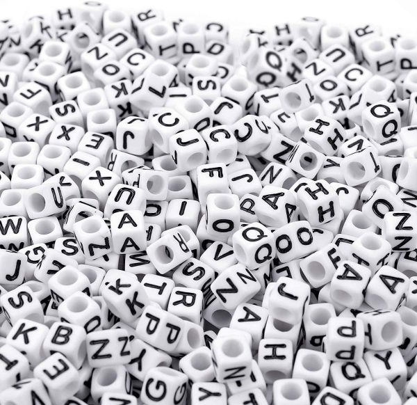 Augshy 700PCS White Letter Beads Alphabet Beads for Making DIY (6mm) white fox