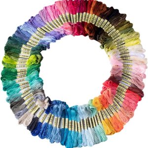 Friendship Bracelet String 50 Skeins Rainbow Color Embroidery Floss Cross Stitch Embroidery Thread Cotton Floss Bracelet Yarn, Craft Floss-0