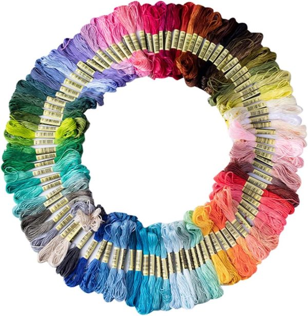 Friendship Bracelet String 50 Skeins Rainbow Color Embroidery Floss Cross Stitch Embroidery Thread Cotton Floss Bracelet Yarn, Craft Floss-0