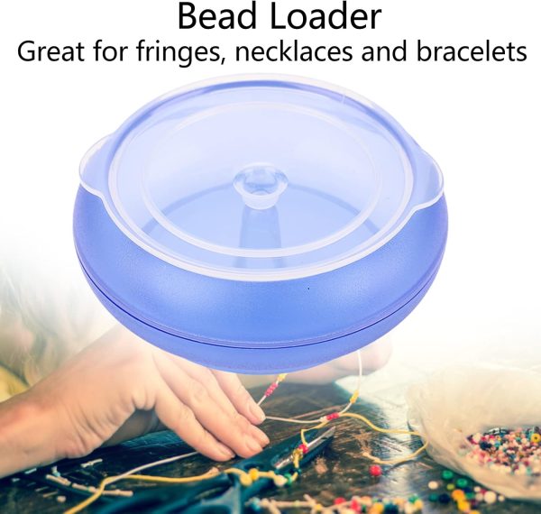 Electric Bead Spinner Bowl, Clamshell Design Easy Bead Loader Bowl, Replaceable Waist Bead Loader Large Capacity, Plastic DIY Beading for Necklaces Bracelets-2