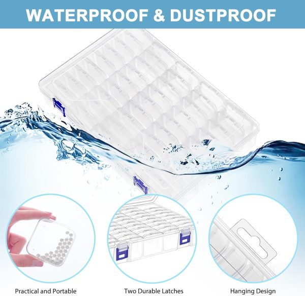 DILIBRA Bead Organizer Box, 138Pcs Small Bead Organizers and Storage Plastic Cases, Mini Clear Storage Containers Boxes with Hinged Lid for Diamond Painting Accessories, Seed, Jewelry, DIY Craft beadboard