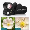 JARLINK 30X 60X Illuminated Jewelers Loupe Magnifier, Foldable Jewelry Magnifier with Bright LED Light for Gems, Jewelry, Coins, Stamps, etc-2