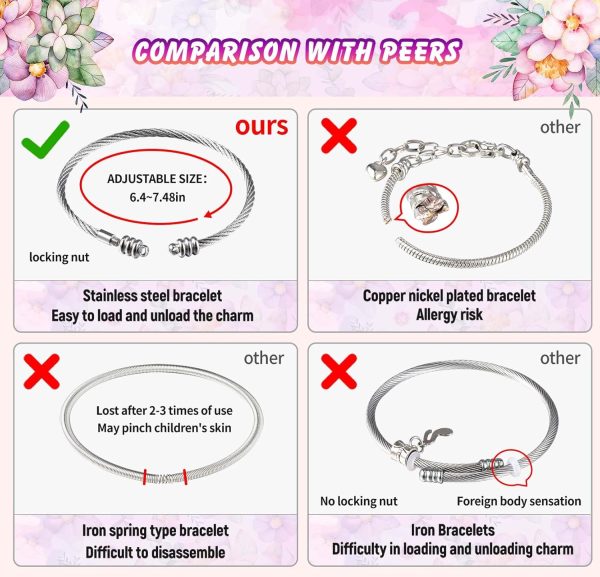 COO&KOO Girls Charm Bracelet Making Kit: Unicorn Jewelry Making Kit Gifts Crafts for Girl 8-12 A Perfect Girls Toy for Ages 6 7 8 9 10 Girl That Imagination Self-Expression and Inspires Creativity-4