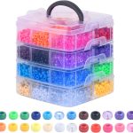 Simetufy 4200Pcs Pony Beads, 24 Colors Kandi Beads Bulk for Bracelets Making Hair Braiding Kandi Friendship Bracelet Craft DIY Jewelry Making Christmas Gifts (Boxed)-0