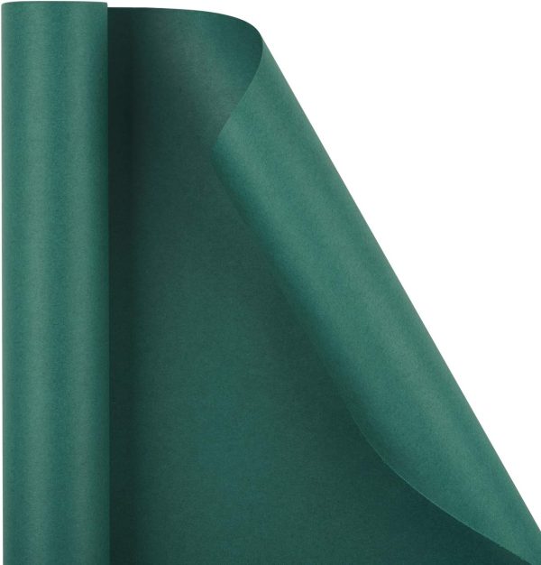 RUSPEPA 30"x 393"(32.8') Dark Green Kraft Wrapping Paper Large Jumbo Roll, Recyclable Green Art Gift Wrap Paper for Christmas Gift Wrapping, Table Covering, Art & Craft Supplies, Bouquet Flower, 80GSM-4