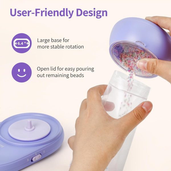 Tilhumt Electric Bead Spinner for Jewelry Making, Forward/Reverse Rotation, Adjustable Speed Clay Bead Spinner with 2 Big Eye Needles, Beading Supplies for Bracelet, Necklace, DIY Crafts (Patented)-2