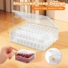 2 Pack 60 Pcs Bead Organizer Box, Clear Plastic Storage Containers Features Hinged Lid and Labels, Craft Storage Box for Jewelry, Diamonds, Clay Beads, Bracelets, Screws, Seeds, Small Parts-4