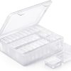 MOLN HYMY Bead Organizer, 30pcs Clear Bead Containers for Organizing, Small Plastic Box with Hinged Lids and 60 Labels for Bracelet Making DIY Jewelry Crafts and Various Accessories-0