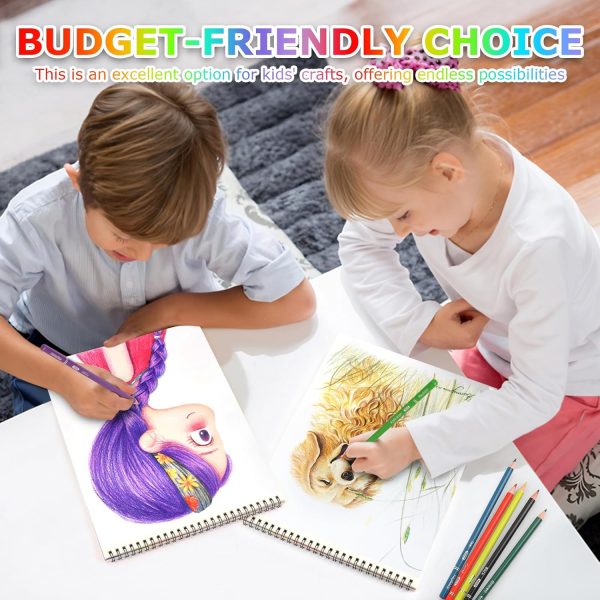 9" x 12" Sketch Book, 2-Pack 50 Sheets Spiral Bound Art Sketchbook, Acid Free Artist Drawing Book Paper, Art Supplies for Adults Kids, Craft Activities, Sketch Paper for Drawing Coloring Sketching-3