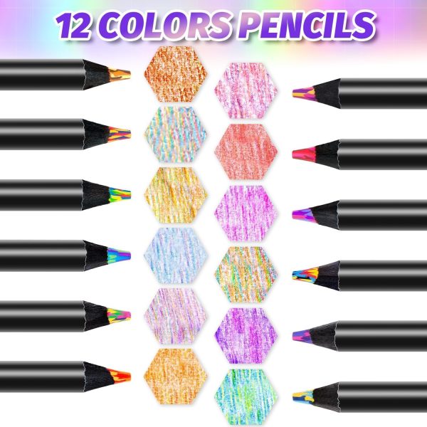 Stocking Stuffers, Stocking Stuffers for Teen Girls,12 Rainbow Colored Pencils, Teen Girl Gifts Trendy Stuff, Art Supplies for Kids 9-12, Gifts for 5-12 Year Old Girl, Arts and Crafts for Kids-2