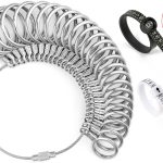 Bflaae Ring Sizer Measuring Tool Kit, 27 PCS Stainless Steel Measuring Ring Tool, US Ring Size 0-13 with Half Size, 2 PCS Reusable Finger Size Tape with Magnified Glass 1-17 USA Rings Size-0