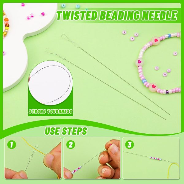 86 Pcs Beading Needle Set,6 Sizes Big Eye Seed Bead Needles,Long Straight Beading Needle,Twist Beading Needles,Flexible Needle for Beads for Jewelry Making-3