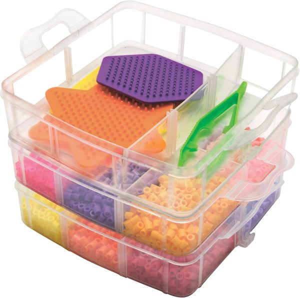 Perler Bead Large Organizer Stackable Storage Container Bead Trays, 3pc.-1