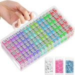 ARTDOT 64 Jars Storage Containers for Diamond Art Kits for Adults, Portable Storage Organizer with Sticker Labels for Diamond Painting Accessories and Tools-0