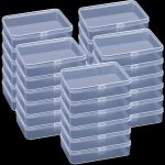 Tuanse 30 Pcs Clear Plastic Beads Storage Containers Box with Lids Multiple Sizes Storage Square Containers for Jewelry Beads Craft Supplies(4.1 x 3 x 1 Inch)-0