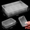 12 Pieces Small Clear Plastic Beads Storage Container and Organizer Transparent Boxes with Hinged Lid for Storage of Small Items, Jewelry, Diamonds, DIY Art Craft Accessory (3.35 x 2.17 x 1 Inch) pieces de clavecin