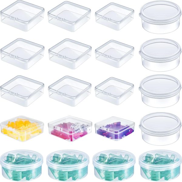 Taiyin 20 Pcs Clear Board Game Tokens Storage Containers Trays Clear Plastic Beads Storage Containers Box Assorted Sizes Storage Boxes Game Components with Lids Pieces, Dice, Tokens, Beads clear
