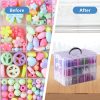 VTG Bead Organizer Box, 84 Pcs Small Organizers, 3-Tier Bead Storage Containers Portable Organizer and Storage Box Stackable Plastic Cases for Bracelet Making DIY Jewelry Nail Charms vtgame