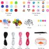Dowsabel Bracelet Making Kit, Beads for Bracelets Making Pony, Kandi, Polymer Clay, Smile Face & Letter Beads for Jewelry Making, DIY Arts and Crafts Gifts Toys for Girls Age 6-12-2