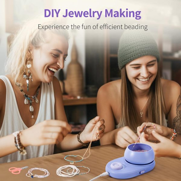 Tilhumt Electric Bead Spinner for Jewelry Making, Forward/Reverse Rotation, Adjustable Speed Clay Bead Spinner with 2 Big Eye Needles, Beading Supplies for Bracelet, Necklace, DIY Crafts (Patented)-4