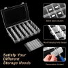 18 Grids Large Plastic Organizer Box with Adjustable Dividers, Clear Compartment Storage Container Tackle Box with Label Stickers for Beads, Crafts, Jewelries, Tools-2