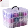 VTG Bead Organizer Box, 84 Pcs Small Organizers, 3-Tier Bead Storage Containers Portable Organizer and Storage Box Stackable Plastic Cases for Bracelet Making DIY Jewelry Nail Charms bead bracelet