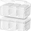 Blulu 24 Pcs Bead Organizer Plastic Small Bead Storage Box Clear Storage Case Craft Containers with 2 Pcs Hinged Lid Clear Craft Cases for Jewelry Making DIY Bracelets Beading (Large) organizer or organiser